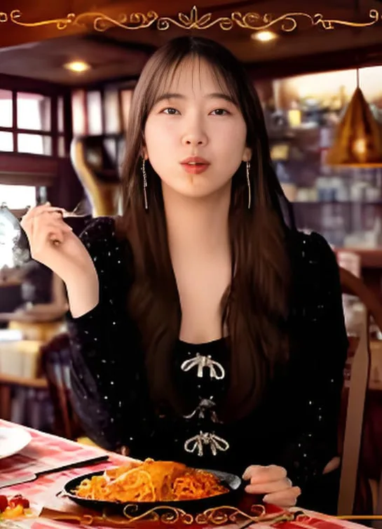 女演员的美食海报